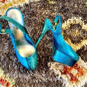 Bebe Turquoise blue high heels